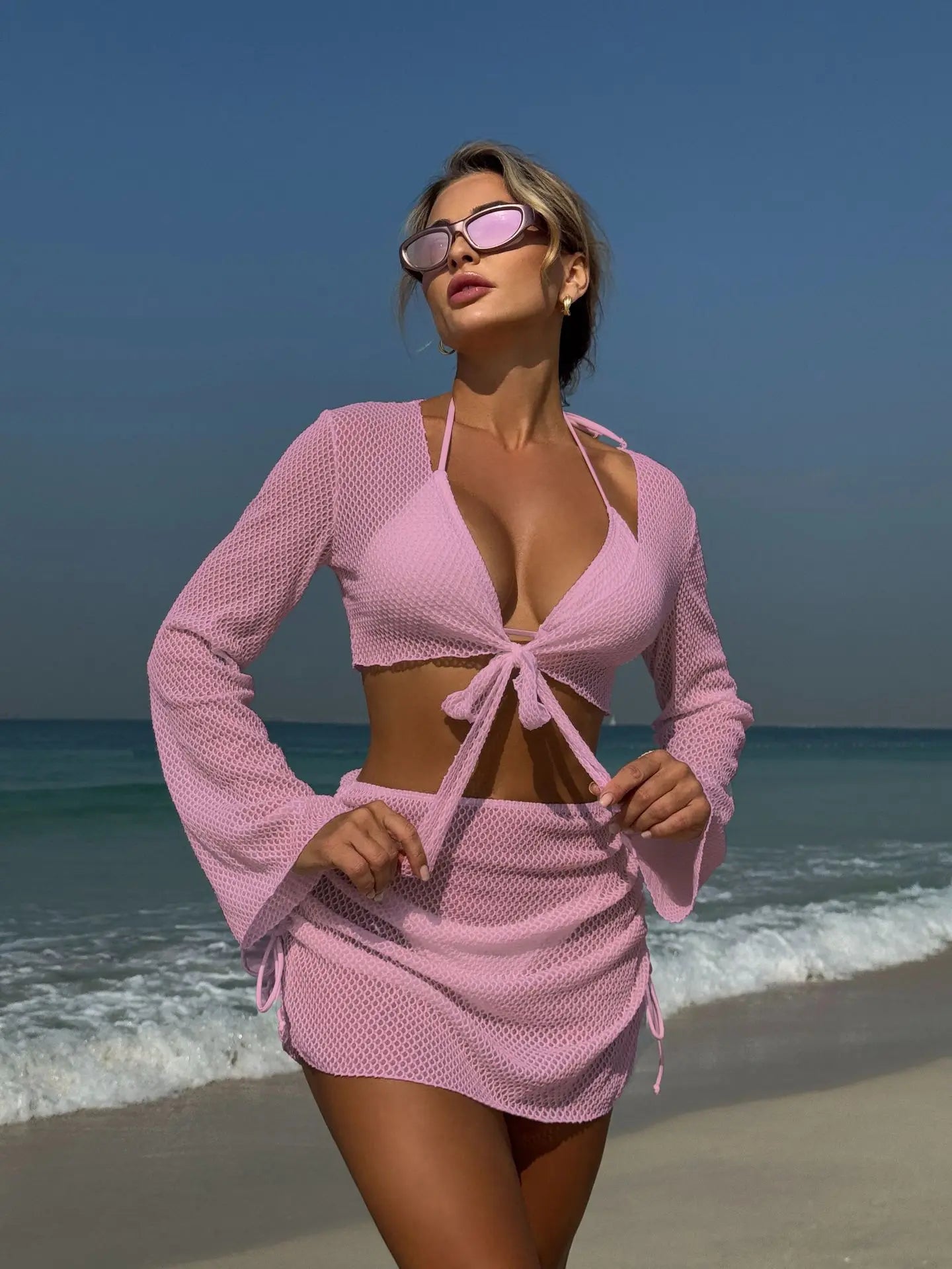 Sexy Damen Bikini Set – 4-teilig, High Waist, ohne Bügel